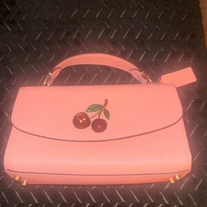 Coach Pink Satchel with Cherry Detail